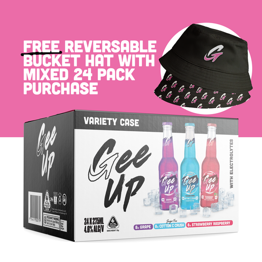 Gee Up Mixed 24 pack + Free Bucket Hat